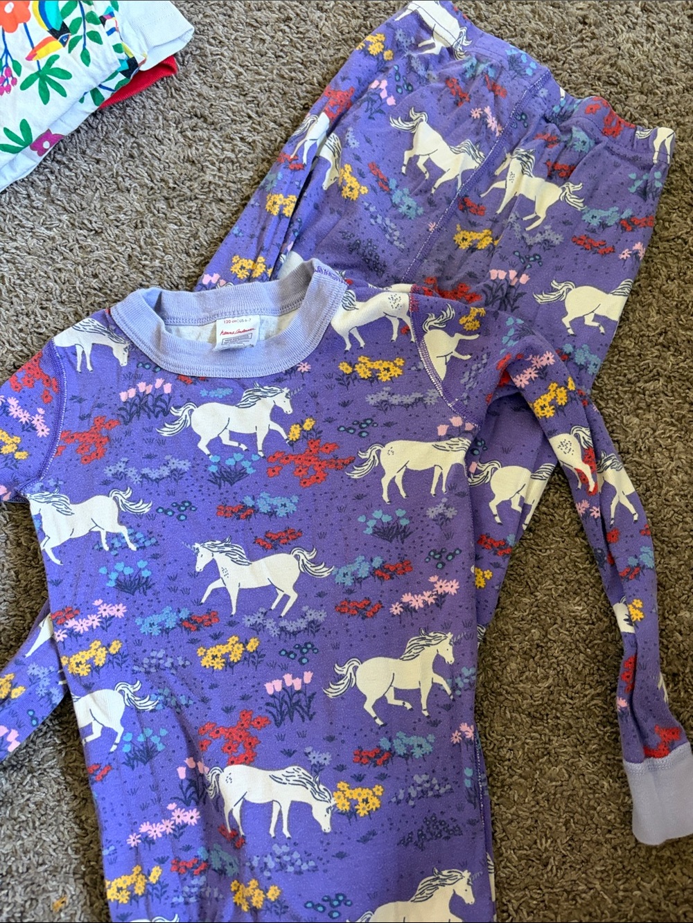 Hanna Andersson Purple Unicorn Pajama Set